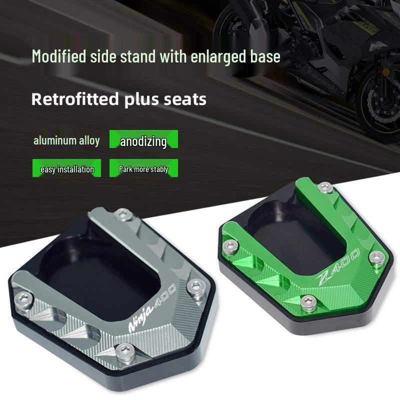 

Compatible with 2018-2021 Kawasaki Ninja 400/Z400: Enhanced Side Stand Pad Gray (Ninja400)