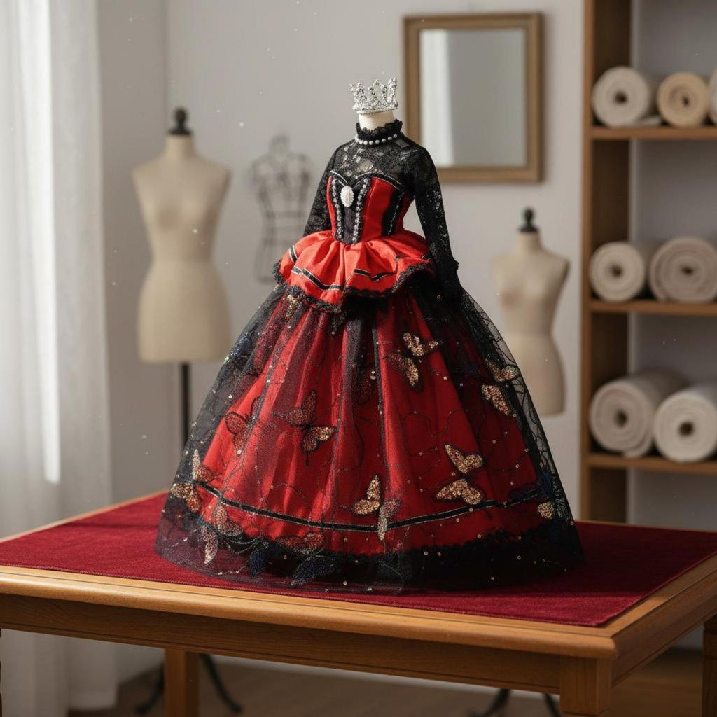 Women Lolita Dress Court Gown BJD Doll Outfit for 1 3 Scale Dolls 60cm Display