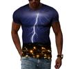 Summer New Fashion Lightning Graphic T Shirts For Men Casual 3D Natural Climate Print T-shirts Personality Cool Blouse T-shirts