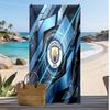 Asciugamano da Spiaggia Stampato Manchester City Asciugamano Morbido ad Asciugatura Rapida Coperta da Spiaggia Rettangolare Grande Portatile per Viaggio Piscina