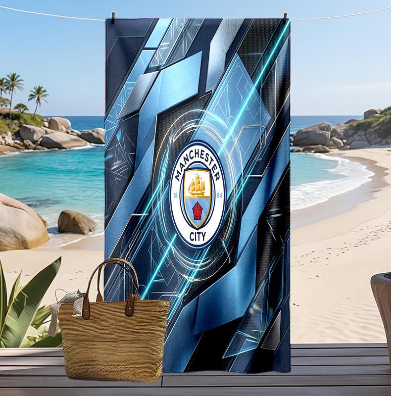 Manchester City Printed Beach Towel Quick Dry Soft TowelPortable Large Rectangular Beach Blanket for Travel Swimming Pool