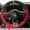 LUBTW1 Hand-Stitched genuine leather suede car Steering Wheel Cover For Alfa Romeo Stelvio Giulia 2020-2022 car Interior accessories