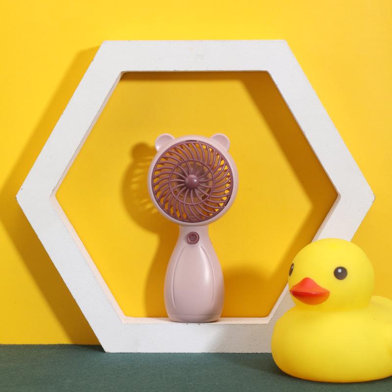 Cartoon Bear Mini Rechargeable Portable Silent Fan for Students and Outdoors 5*3.5*10.5cm