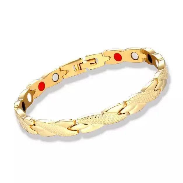 

Мужской съемный браслет из нержавеющей стали с магнитными камнями