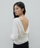 Mohe Back Drape Long Sleeve Top _ White