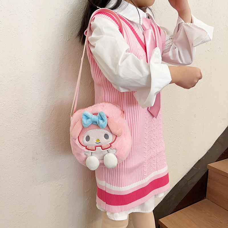 Sanrio Hello Kitty Cinnamoroll My Melody Plush Animal Child Backpack Kids Cartoon Doll Gift For School And Travel