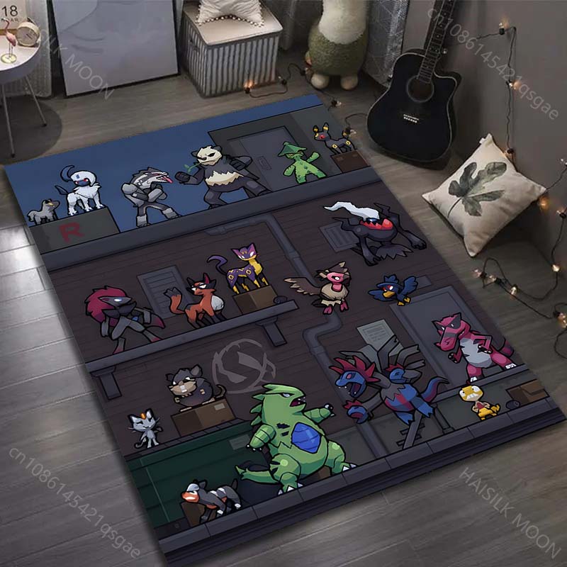 Multiple Sizes Pokemon Game Print Carpet for Living Room Bedroom Kid's Room Home Decor Non-slip Mat Area Rug Luxury Gift
