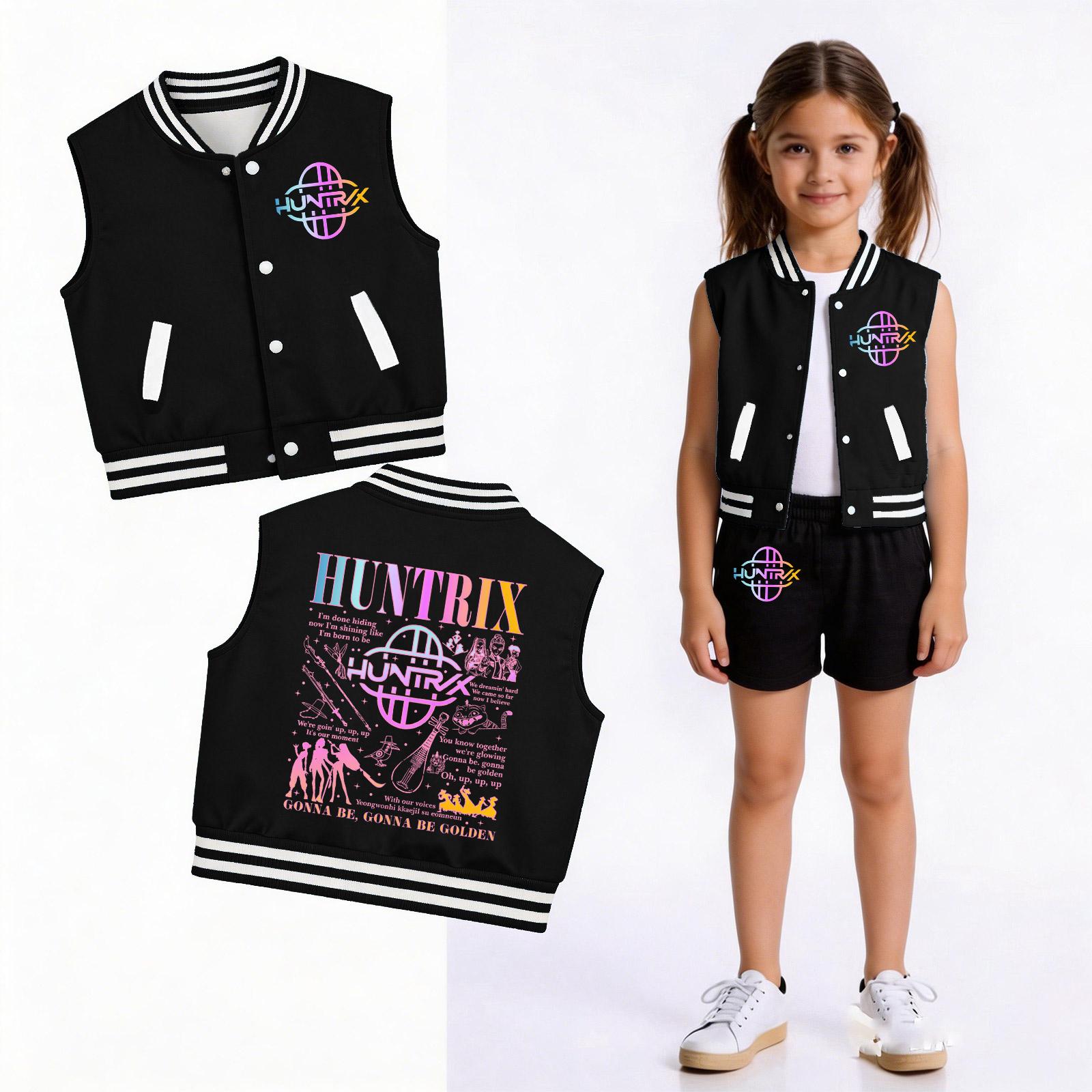 Children s Fashionable Casual Sleeveless Vest Printed Set 110 чёрный