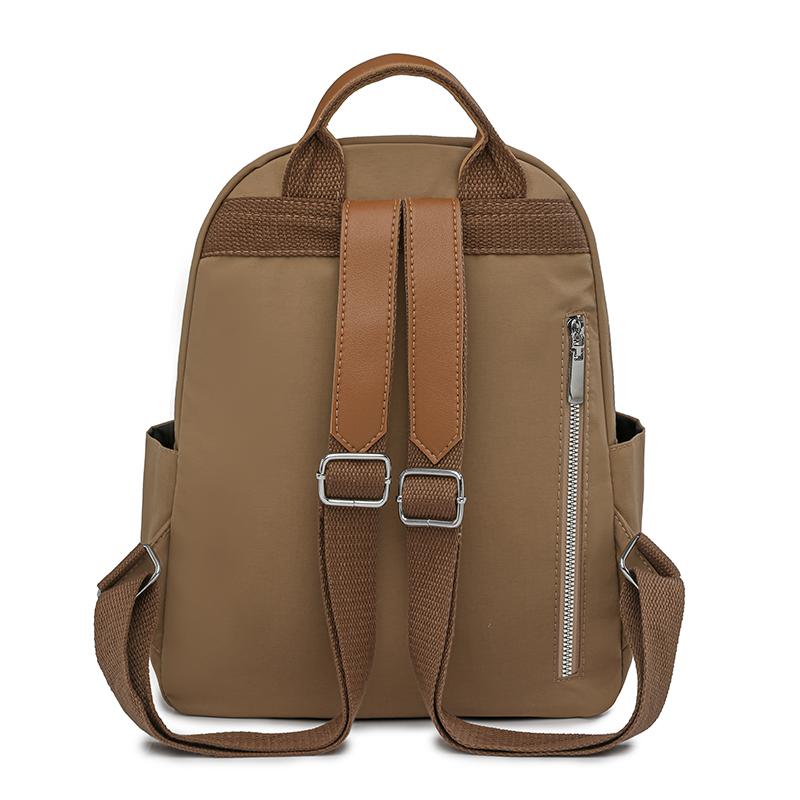 Women's Solid Color Backpack Student Schoolbag Oxford Cloth Travel Small Backpack