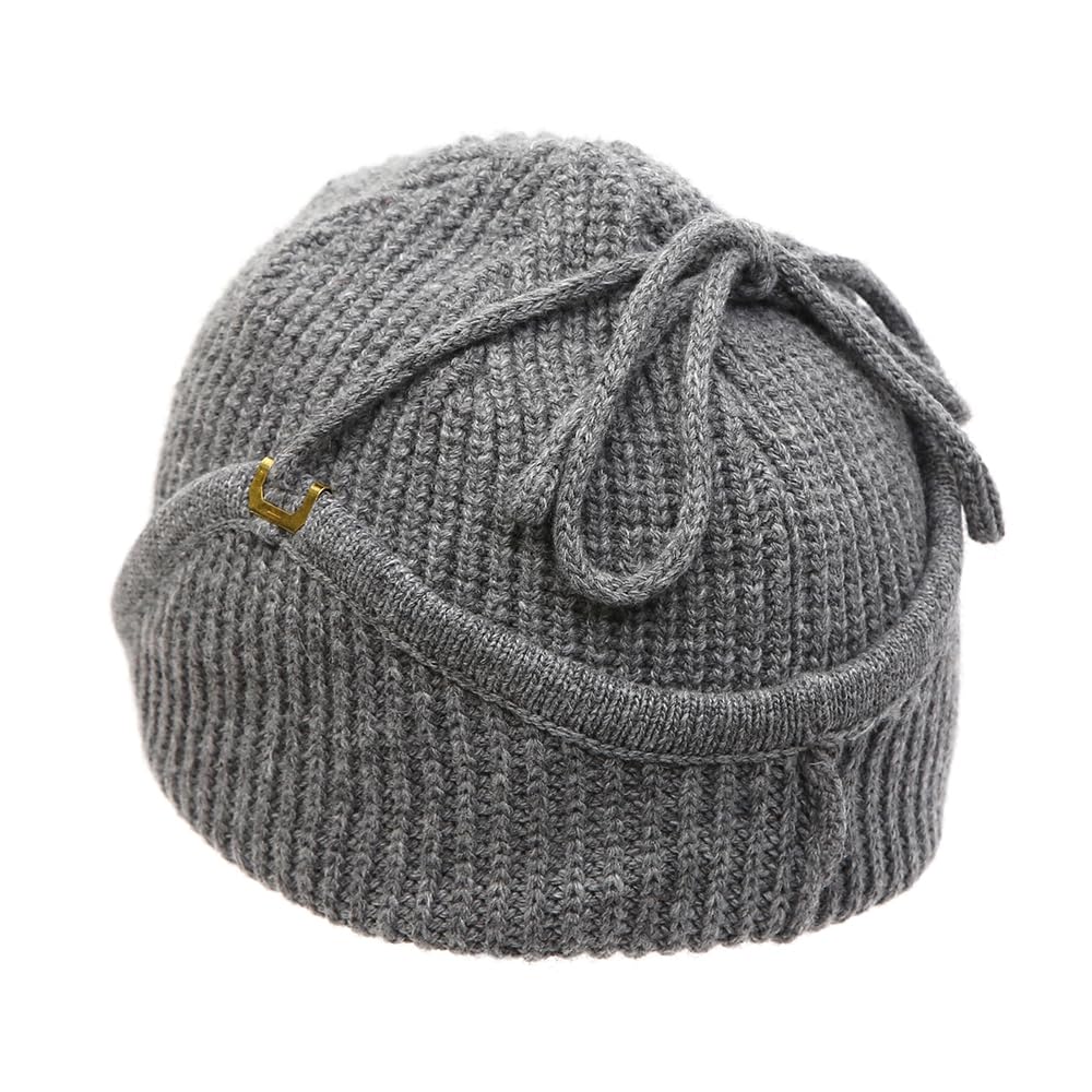 Gold Messing Etikett Unisex Winter Kaschmir Mischung Kordel Ohrenklappen Winddicht Warm Solide Passform Schlabbermütze Strickmütze Schnee Totenkopf Stilvoll Ski Koreanisch