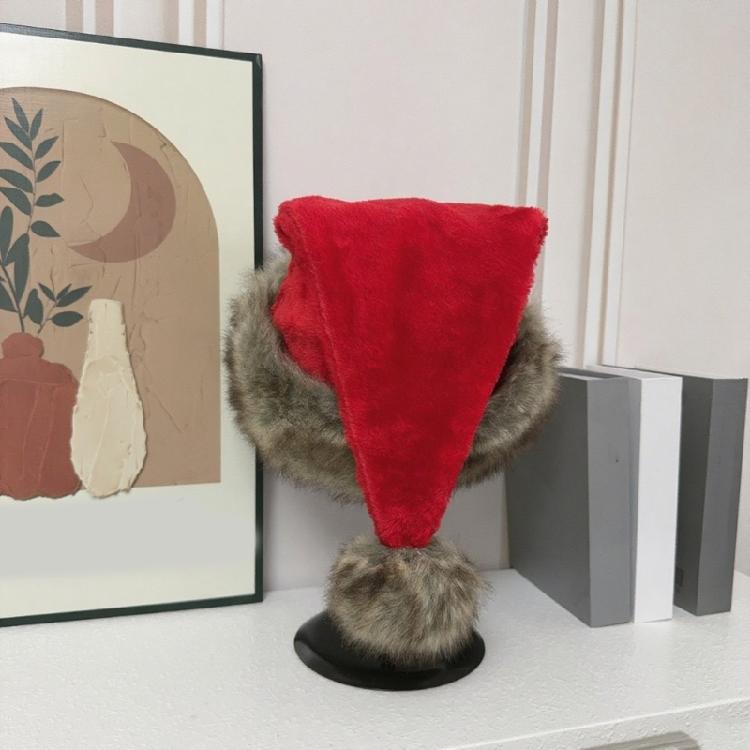 Traditional Red Santa Hats For Adult Holiday Costume Accessory Plush Christmas Hats for Festival Celebration Gathering