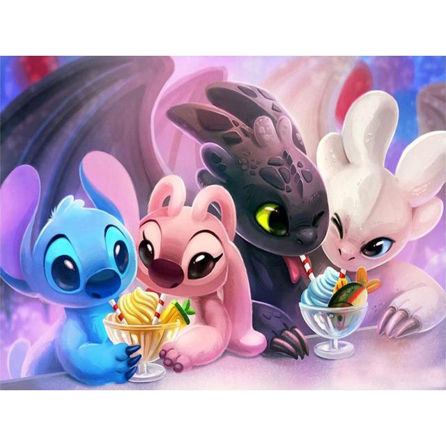 Cartoon 5D DIY Diamond Painting Stitch Frozen Diamond Embroidery Mosaic Pooh Bear Home Decor Children's Gift