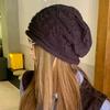 Curled Baotou Knitted Hat Women's Autumn and Winter Large Head Circumference Warmth Ear Protection Pile Hat Face Revealing Small Woolen Hat