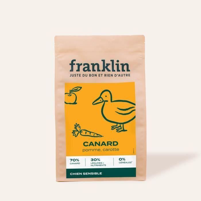 Croquettes Chien Sans Céréales - Franklin - 6kg - 70% Canard - Mono-protéine - Digestion Parfaite