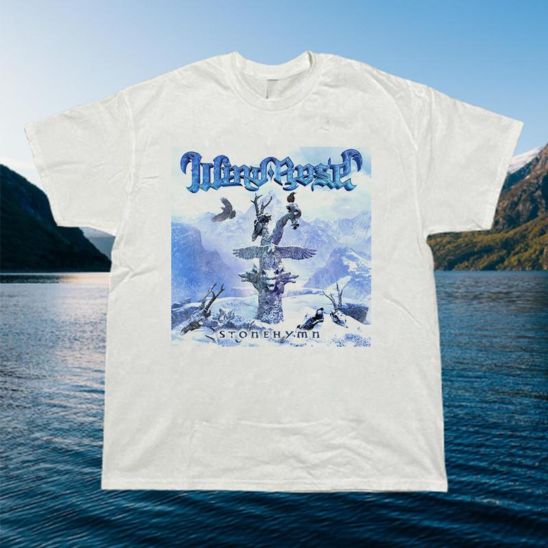 Wind Rose Band Stonehymn White Cotton T Shirt  Unisex T-Shirt XL