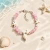 Ocean Charm Female Irregular Crushed Stone Starfish Conch Adjustable Bracelet Silver Color Summer Jewelry For Women