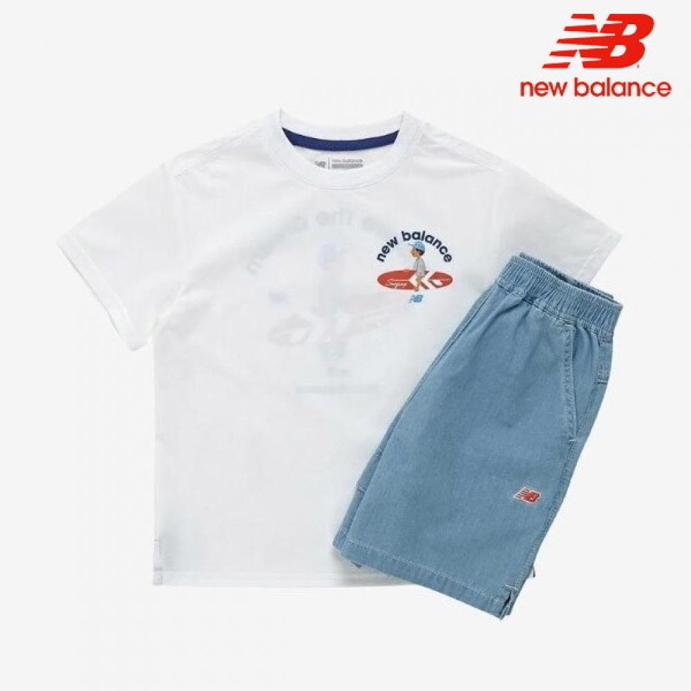 

New Balance Kids Surfing Boys Denim Set Up Nk9ye2703u 10 Short Sleeve Tee 120/size