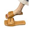 Niche Large Size Square Head Cool Slippers Women's Outer Wear New Casual Versatile Design Seaside Beach One-word Drag