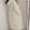 Winter Women's Hooded Solid Color Zipper Long Oversized White Duck Down Coat Jacket