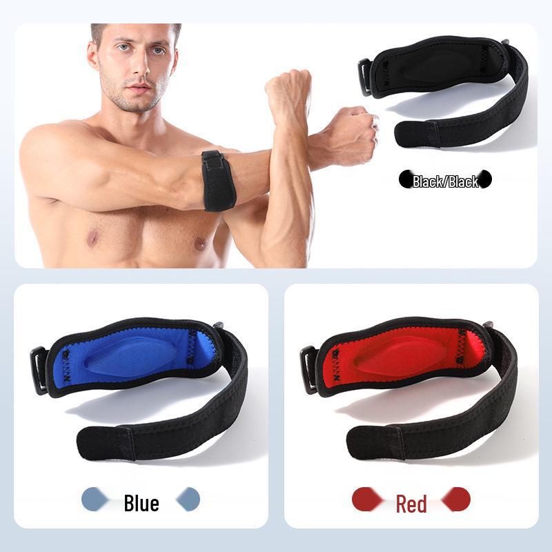Professional Adjustable Tennis Elbow Brace - Breathable Compression for Sports Protection Black Single