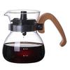 Hand Drip Glass Coffee Maker Pot 300ML Wooden Handle Coffee Pot Glass Coffee Maker High Borosilicate Glass Coffee Pot