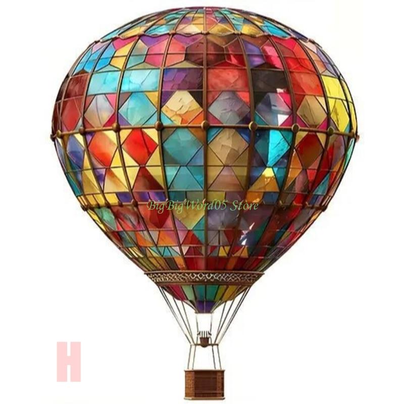 24TE Vibrant Acrylic Hot Air Balloon Decoration Hanging Kids Room Garden Party Supply