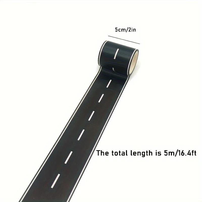 Reusable Black Car Road Sticker Road Tape Train Track Stick For Floors Walls Quick Cleanup Race Car Party Decorations Accessory