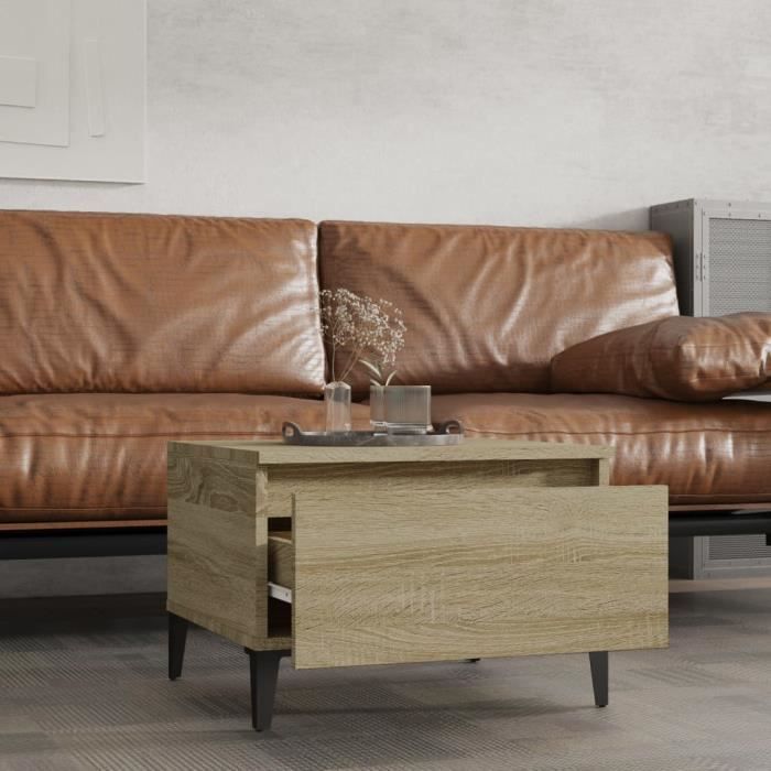 819523 vidaXL Tables d'appoint 2 pcs Chêne sonoma 50x46x35 cm Bois ingénierie