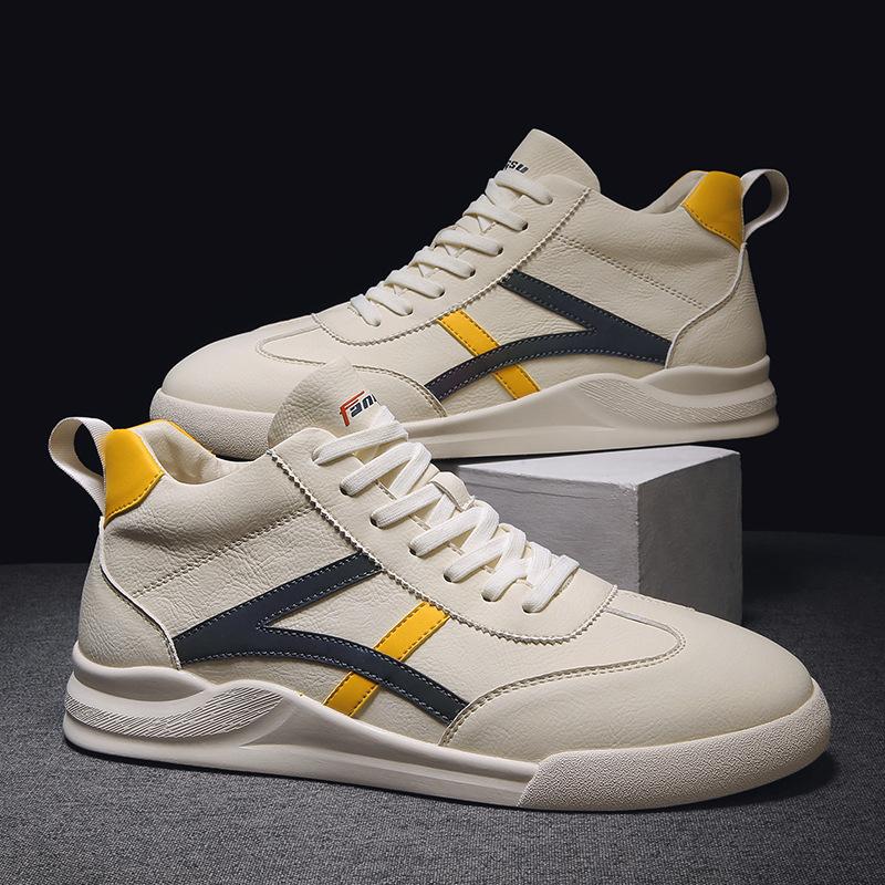 

Мужские высокие кроссовки зима новые дышащие трендовые универсальные белые средней высоты кеды мужские спортивные маленькие белые кроссовки модная обувь 39 песочный