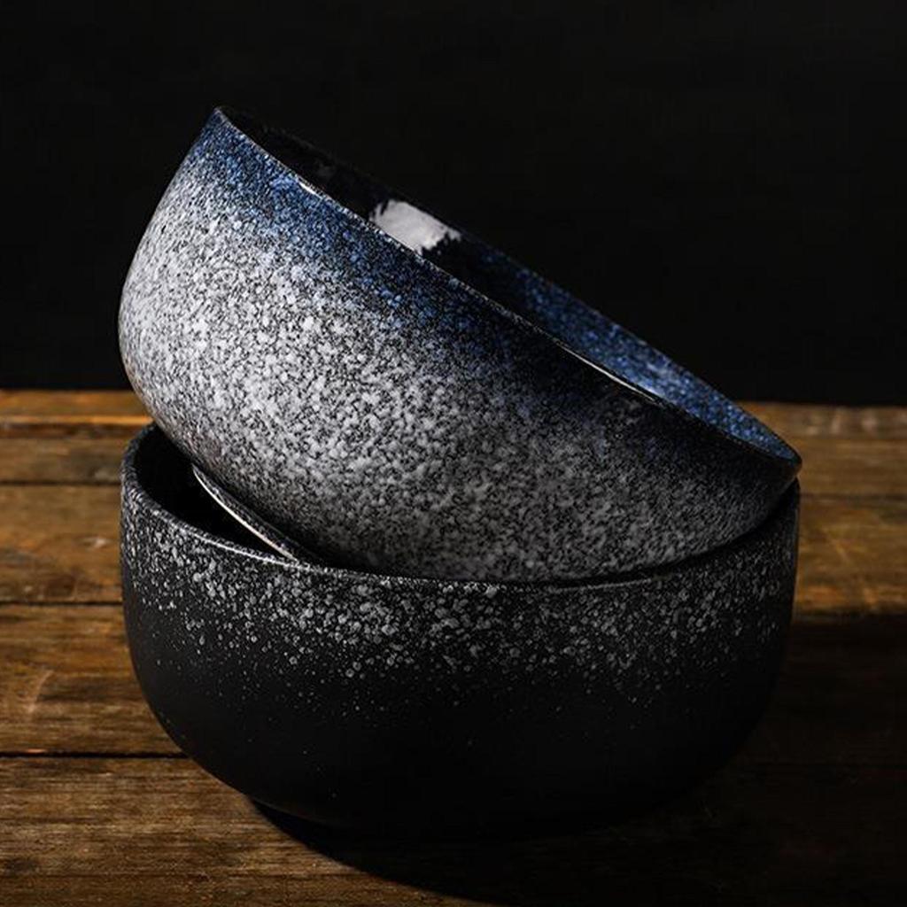 6.5 Inch Japanese Ramen Bowl Set 1000ml Large Ceramic Noodle Bowl Microwave and Dishwasher Safe, Vintage Japanese Style Soup Bowl for Udon, Pho, Salad