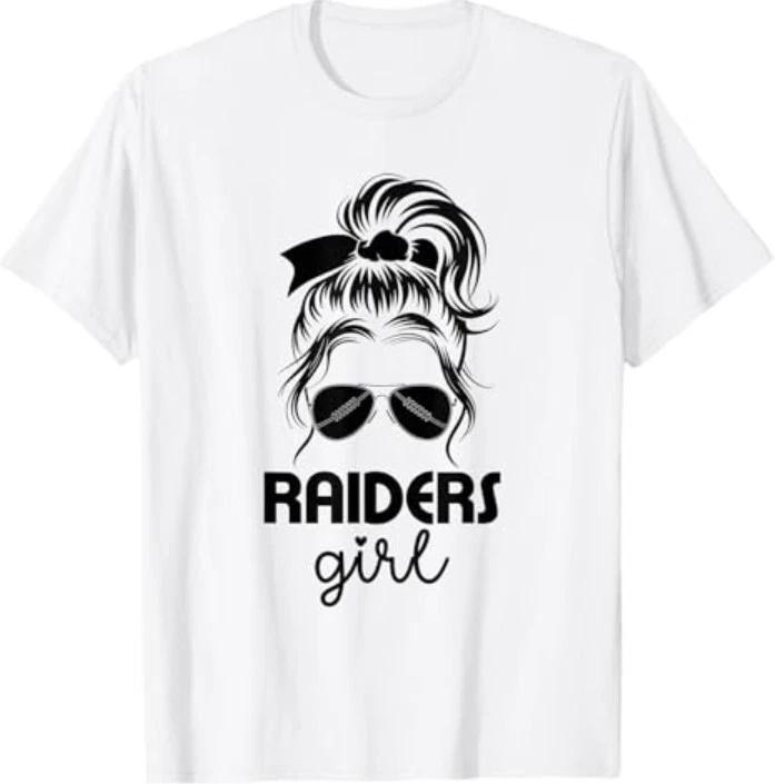 Raiders Girl Messy Bun - Love Raiders T-Shirt 2XL