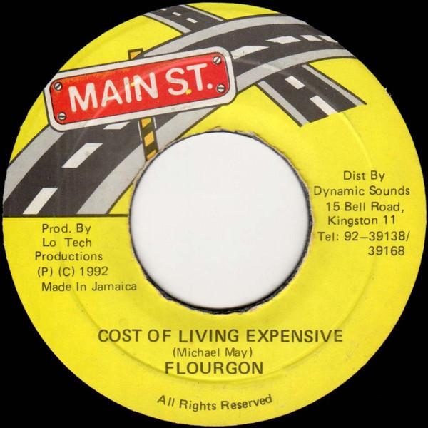 

7inch Record FLOURGON Cost Of Living Expensive NONE Main St. 1992 Jamaica Reggae Ska Dub Used