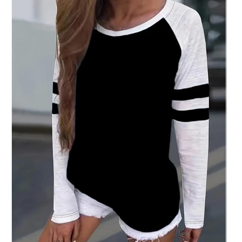 

2025 Autumn & Winter Women s New Casual Crew Neck Long Sleeve Top 3D Minimalist Pattern XS чёрный
