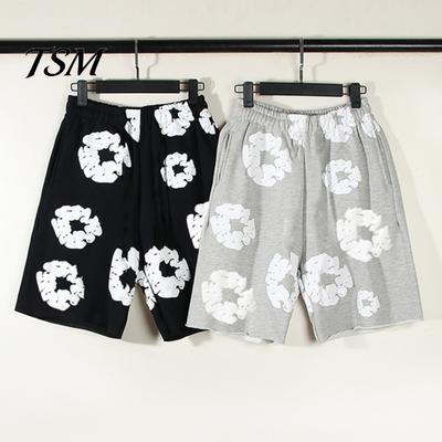 Calças de Praia Streetwear Masculinas Shorts de Verão Estampa Floral Cordão Cintura Elástica Largos Bolsos Pregueados Férias Esporte Casual Roupa de Casa Roupa de Praia Curta