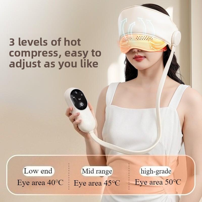 Portable 2 in 1 Electric Airbags Massager Relief Relaxing Smart Vibration Sleep Aid Head Massager with Eye Mask Heat Compression