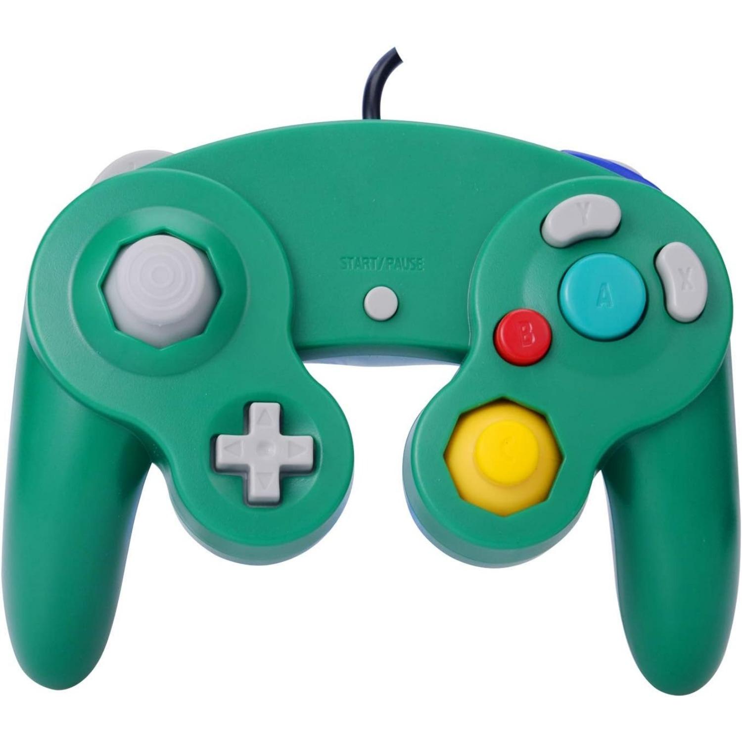 Проводной игровой контроллер Shock для видеоигр Nintendo GameCube NGC Wii 13*10*5cm зелёный