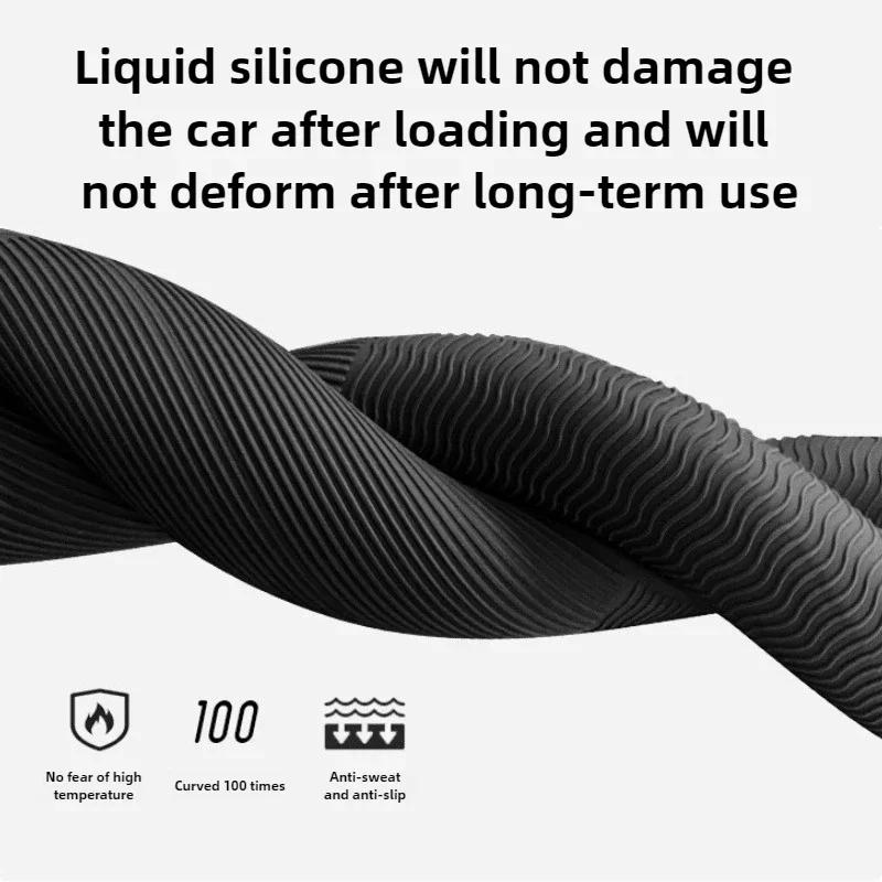 Automobile Steering Wheel Cover Elastic Liquid Silicone All Season Universal Odorless Handlebar Cover Anti Slip Car Accessories