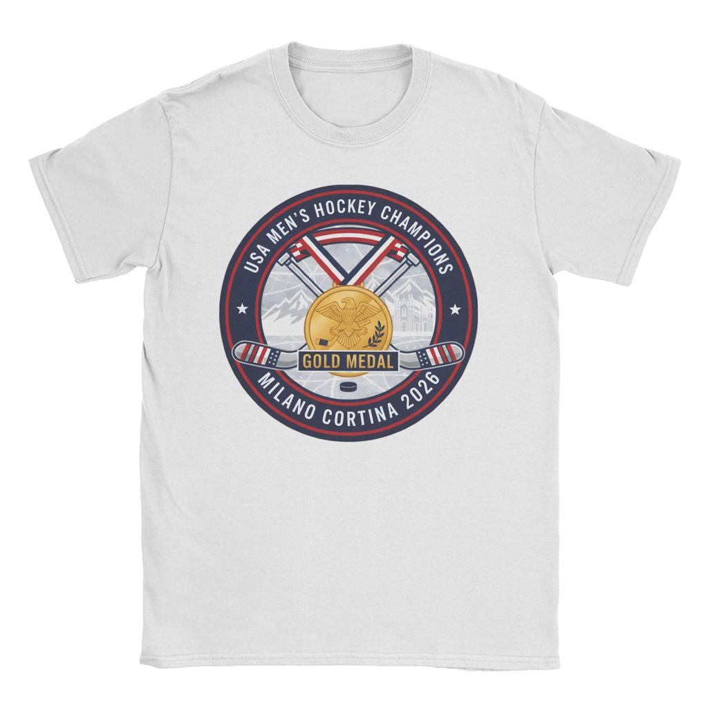 Fashion USA HOCKEY T-Shirt Unisex Women Crew Neck Cotton T Shirts Short Sleeve Tees Gift Idea Tops