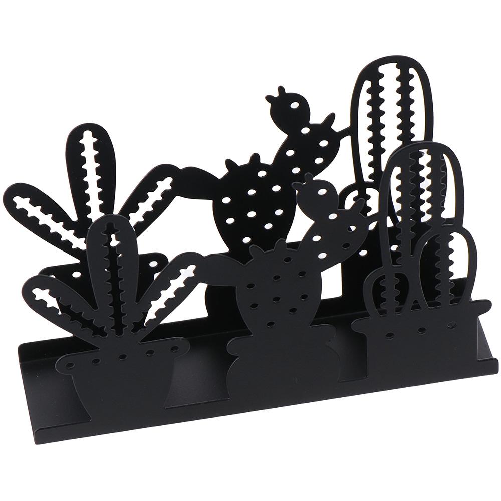 Black Restaurant Napkin Holder Cactus Theme Cafe Tissue Holder Metal Napkin Holder  for Table