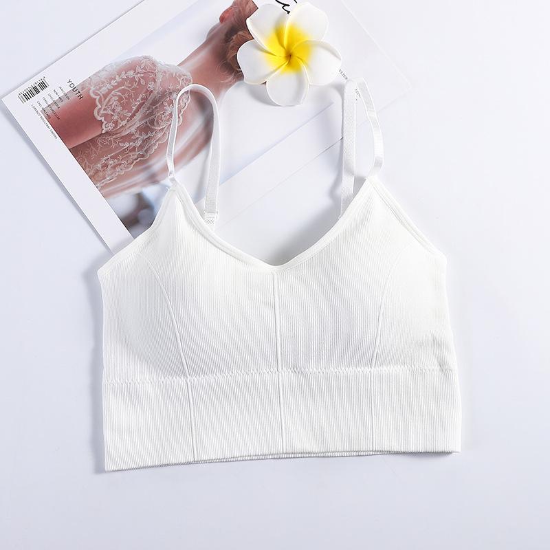 Seamless Ribbed Spaghetti Strap Bustier Vest for Women