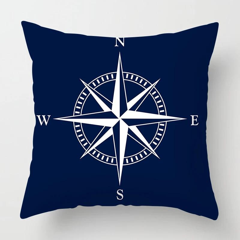 Nordic Dark Blue Nautical Collection Pillowcase Home Decor Sofa Decoration Cushion Cover