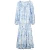 100% Mulberry Silk Floral V-Neck Two-Piece Dress