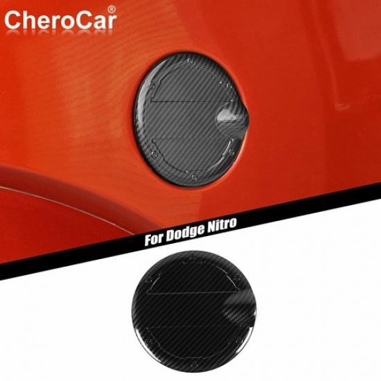 Carbon Fiber Door Fuel Tank Gas Cap Cover Trim for 07-12 Dodge Nitro Accessories