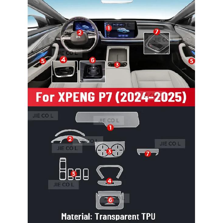 Auto Central Control Screen TPU Navigation Anti Scratch interior Protection Film GPS Navigation For XPENG P7 2024 2025