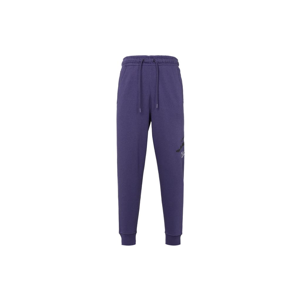 Jordan Print Running Fitness Thickened And Fleece Lined Lace Up Knitted Sweatpants Men's Purple FD7346-502