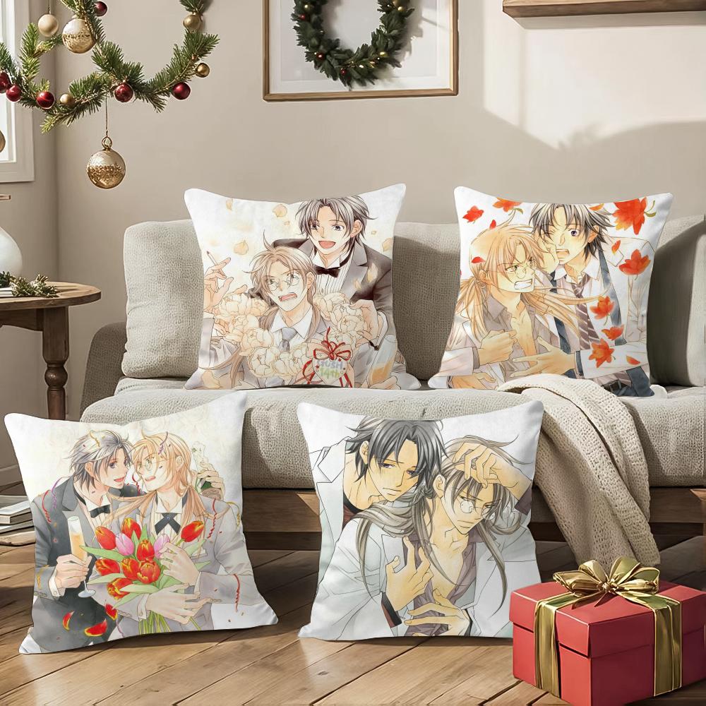 Anime Comic T-The Tyrant Falls In Love Pillow Case Double-Sided Printing Short Plush Sofa Cushion Cover Bedroom Bedside Pillow