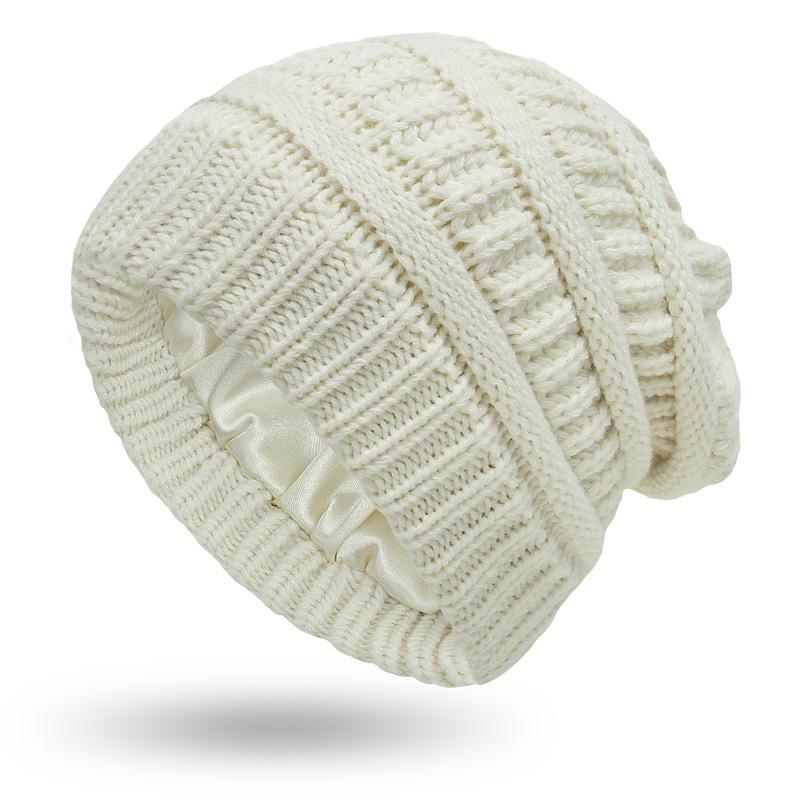 Winter Knitted Beanie Women's Thick Warm Beanie Skull Cap Women's Knitted Letter Hat Beanie Outdoor Riding Suit