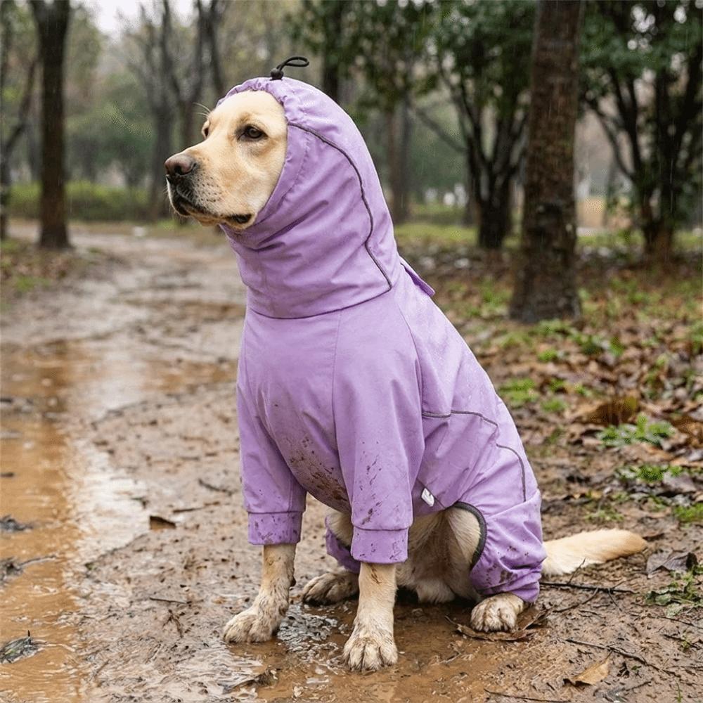 Waterproof Dog Hooded Raincoat Windproof Dog Rain Jacket Pet Waterproof Clothes  Walking
