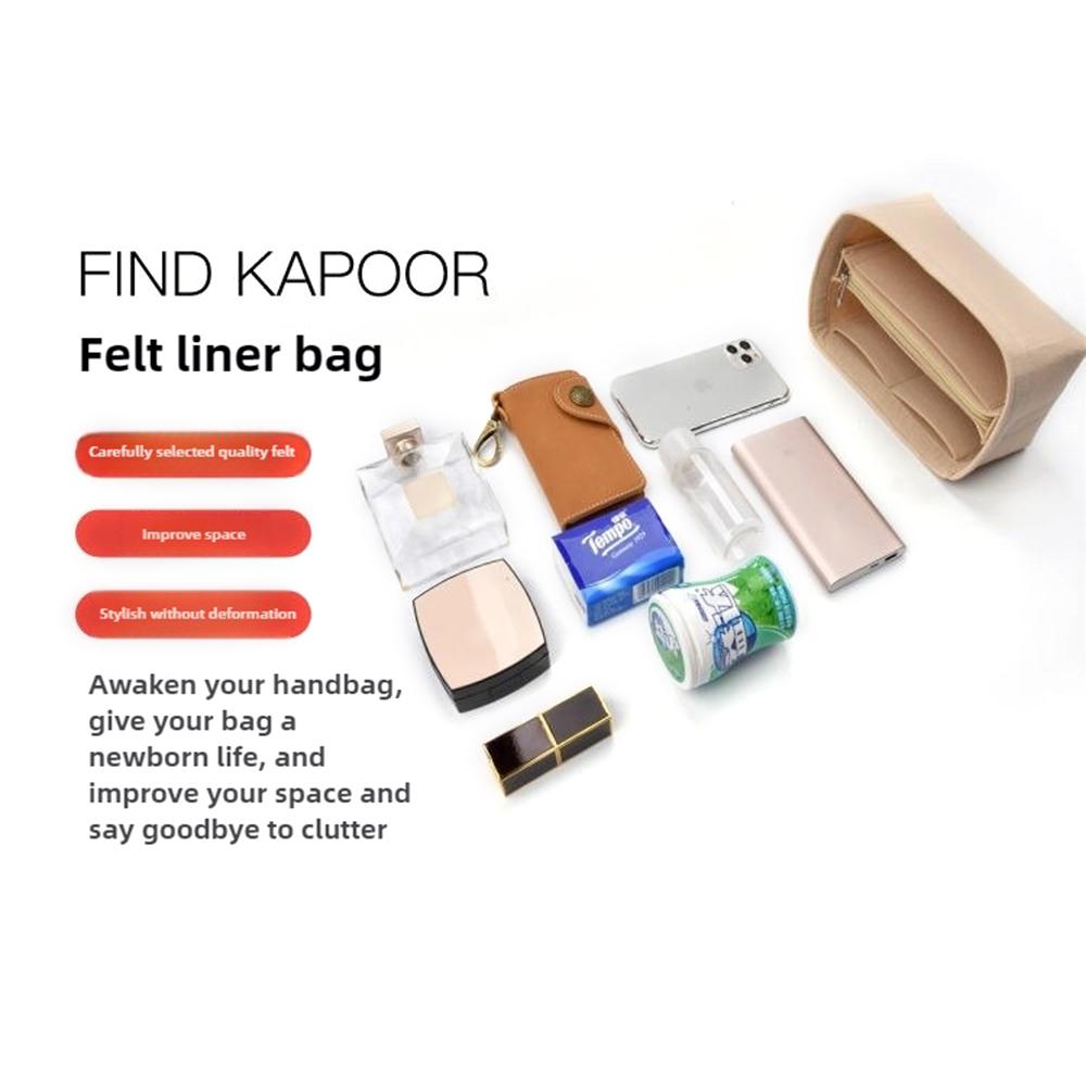 Purse Organizer Insert Felt Cloth Insert Bag Makeup Handbag Travel Inner Purse Cosmetic Toiletry Bags Fits For FK Bucket Bag