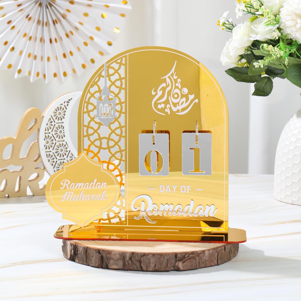 2024 Ramadan Countdown-Kalender Eid Mubarak Ornament Acryl Ramadan Kalender Muslim Party Dekoration Handwerk Eid Al-Adha Ornament
